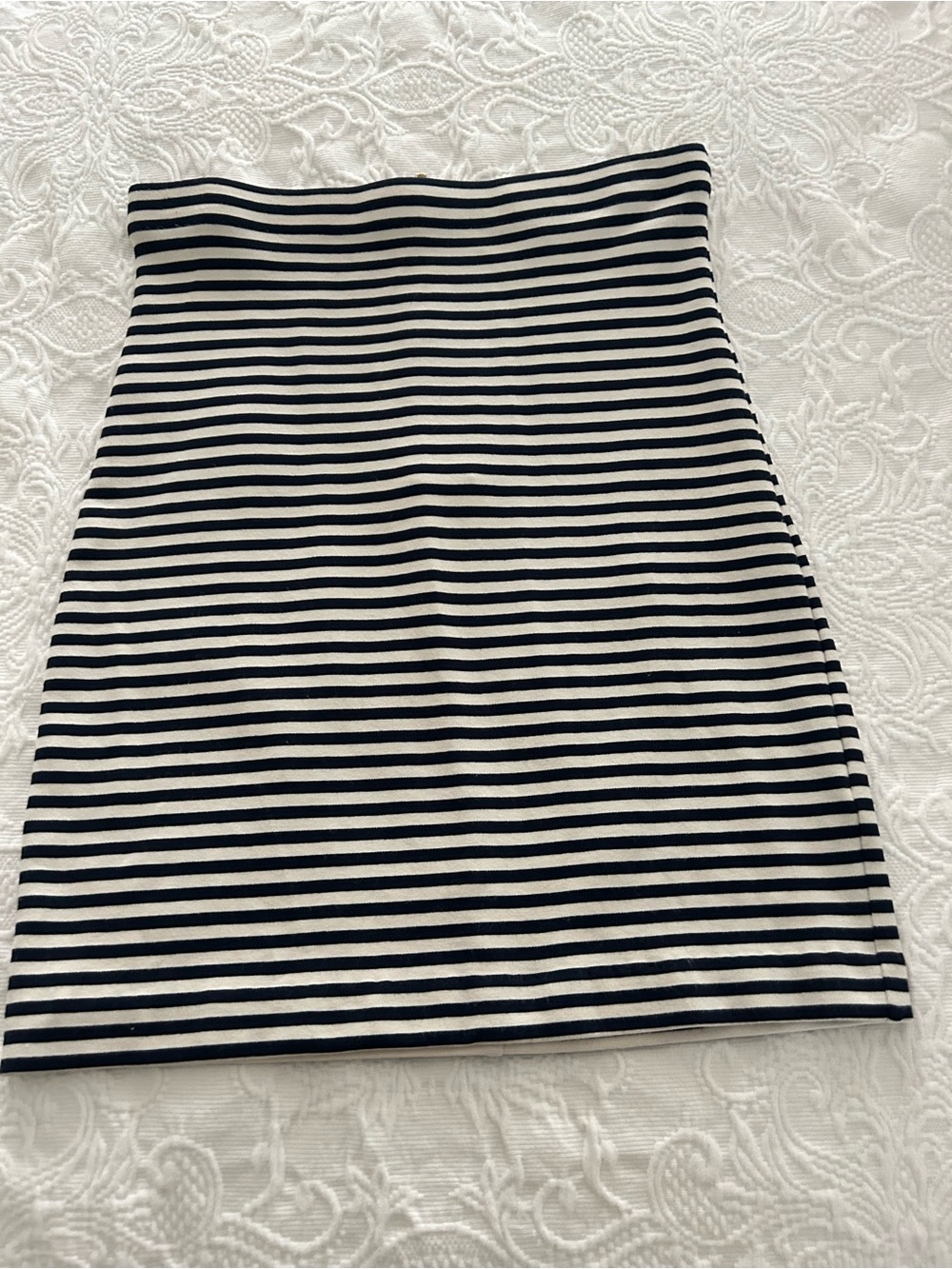 Boden Black and White Striped Pencil Skirt